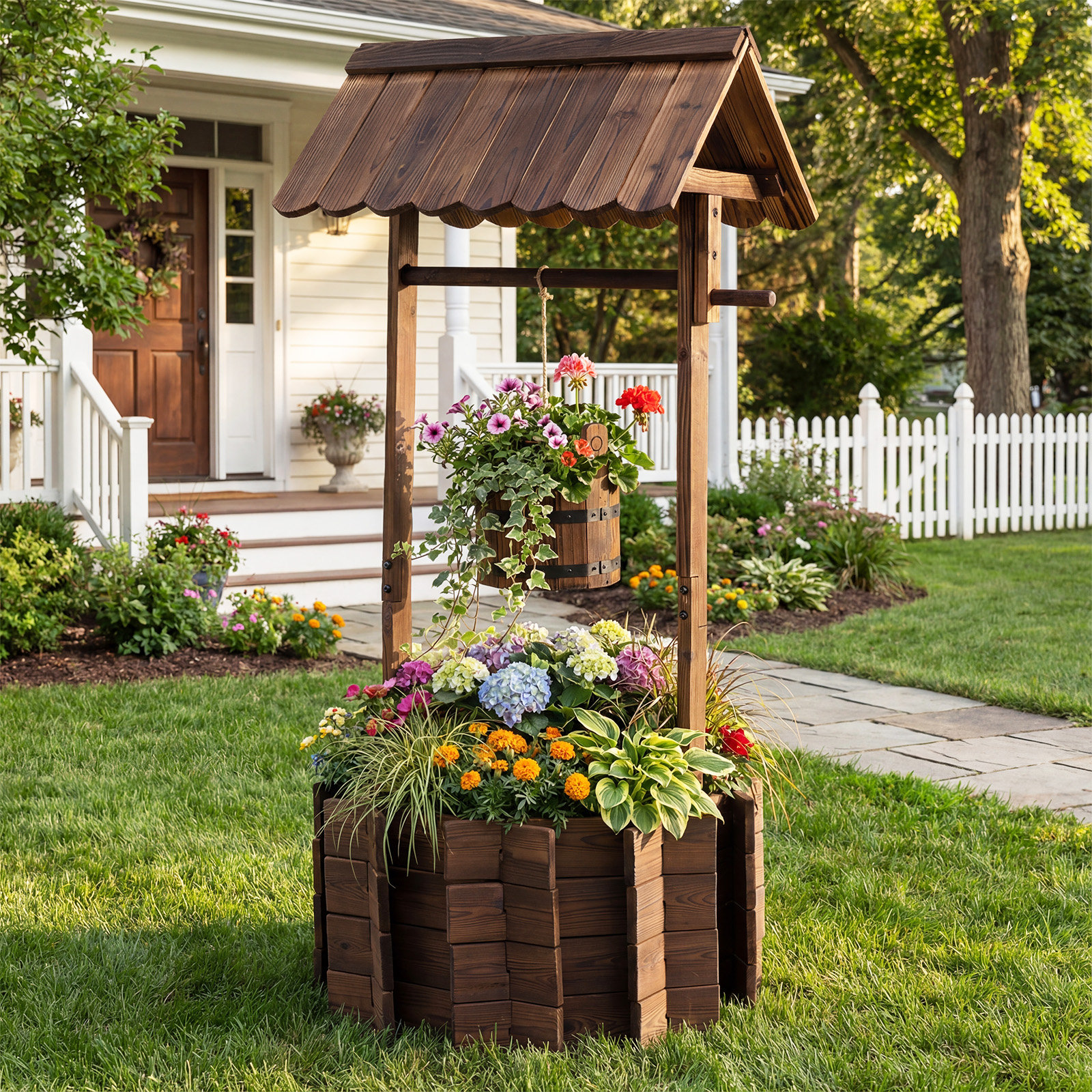 Loon Peak® Calica Loon Peak® Outdoor Wooden Wishing Well & Reviews